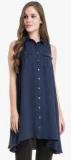 Kazo Navy Blue Solid Tunic women