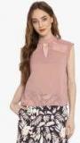 Kazo Taupe Solid Blouse Women