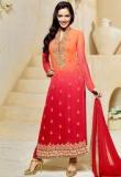 Khwaab Orange Embroidered Dress Material Women