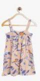 Kids On Board Beige Printed Casual Dress girls