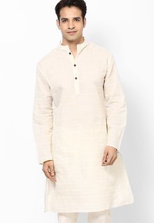 Kira Solid Off White Kurta men