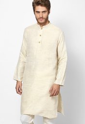 Kira Solid Off White Regular Fit Kurta Men