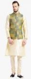 Kisah Beige Solid Kurta Pyjama Men