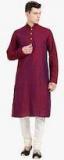 Kisah Magenta Self Design Kurta Pyjama Men