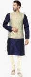 Kisah Navy Blue Solid Kurta Set Men