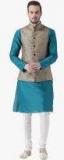 Kisah Teal Solid Kurta Pyjama Men