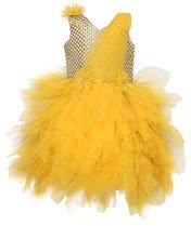 Kittens Yellow Party Dress Girls