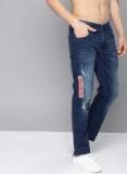 Kook N Keech Marvel Blue Slim Tapered Fit Mid Rise Mildly Distressed Stretchable Jeans Men