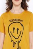 Kook N Keech Mustard Yellow Printed T Shirt Women