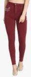 Kotty Maroon Skinny Fit High Rise Clean Look Jeans Women