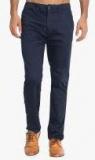 Kotty Navy Blue Slim Fit Solid Formal Trouser Men