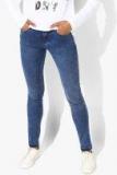 Kraus Jeans Blue Washed Skinny Fit Mid Rise Clean Look Stretchable Jeans Women