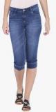 Kraus Navy Blue Washed Capri Women