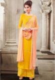 Krizel Yellow Embroidered Dress Material Women