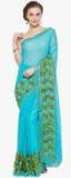 Kvsfab Blue Embellished Saree Women