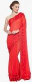 Kvsfab Red Embellished Saree Women