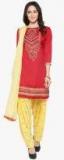 Kvsfab Red Embroidered Dress Material Women