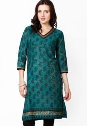 Kylaf Green Printed Kurta Women