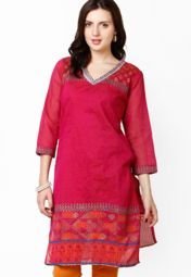 Kylaf Red Printed Kurta Women