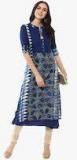 La Firangi Blue Printed Kurta Women