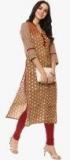 La Firangi Brown Printed Straight Kurta women