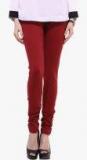 La Firangi Maroon Solid Legging Women