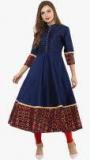 La Firangi Navy Blue Solid Anarkali Kurta women