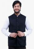 La Mode Black Solid Waistcoat Men