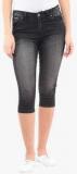 La Stella Black Washed Capri Women