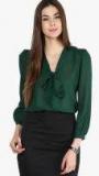 La Zoire Green Solid Blouse Women