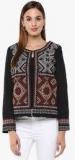 Label Ritu Kumar Black Printed Summer Jacket Women