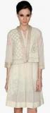 Label Ritu Kumar Off White Embroidered Summer Jacket Women