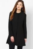 Label Ritu Kumar Polyester Crepe Black Solid Jacket Women