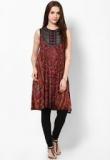 Label Ritu Kumar Viscose Blend Maroon Printed Tunic Women