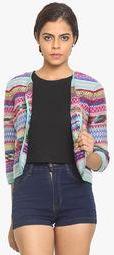 Label Vr Multi Colored Printed Summer Jacket Women