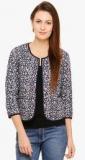 Label Vr Navy Blue Printed Jacket Women