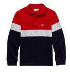 Lacoste Navy Blue & Red Colourblocked Polo Collar T Shirt Boys