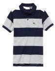 Lacoste Navy Blue Striped Polo T Shirt Boys