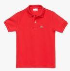 Lacoste Red Solid Polo Collar T Shirt boys