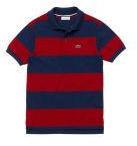 Lacoste Red Striped Polo Collar T Shirt Boys