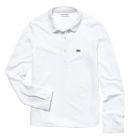 Lacoste White Solid Polo T Shirt Girls