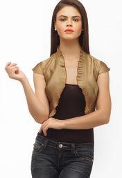 Ladybug Beige Solids Shrug Women