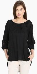 Ladybug Black Solid Tunics women