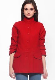 Ladybug Red Solids Winter Jacket Women