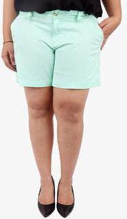 Lastinch Aqua Blue Solid Shorts women