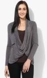 Latin Quarters Charcoal Grey Solid Shrug women