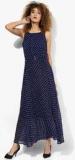 Latin Quarters Navy Blue Printed Maxi Dress Women