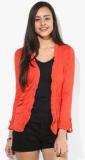 Latin Quarters Orange Solid Shrug women