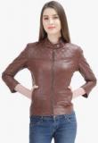 Launcher Brown Solid Jacket Women