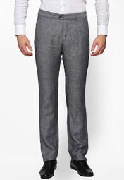 Laven Solid Grey Formal Trouser Men